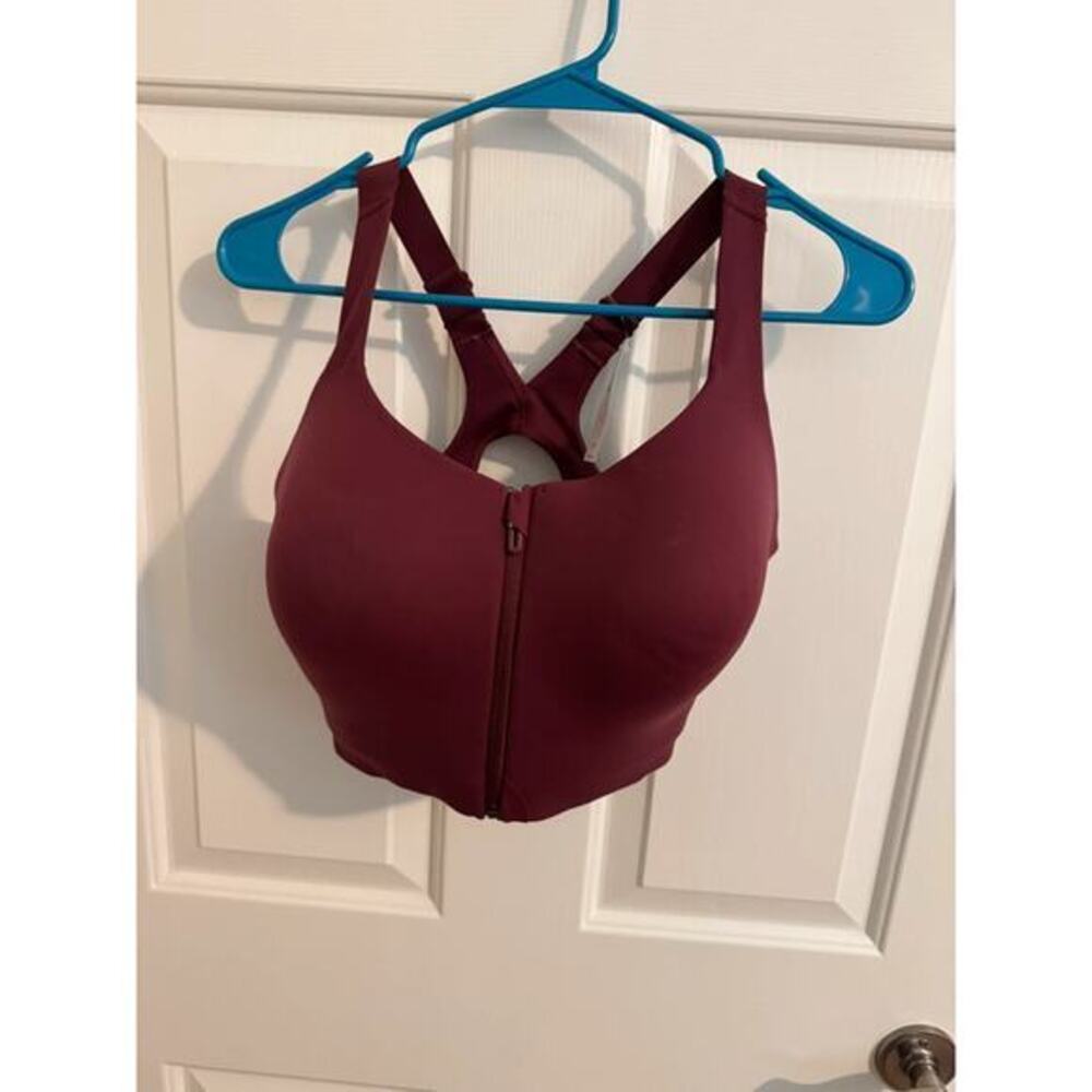 Soma New High Impact Sports Bra Front Zip Racerback Velvet Plum Burgundy 40D